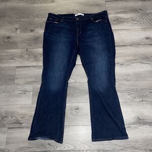 Signature Levi Strauss Mid Rise Bootcut Jeans Women Sz 24M w37 L32 Dark Wash